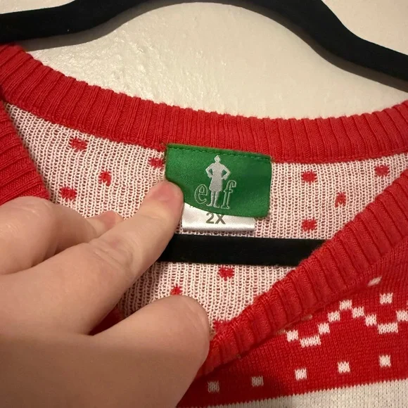 ELF Red and White Festive Crewneck Sweater - Picture 2 of 4